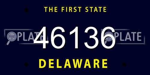 46136 Delaware License Plate
