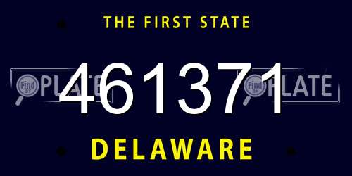 461371 Delaware License Plate