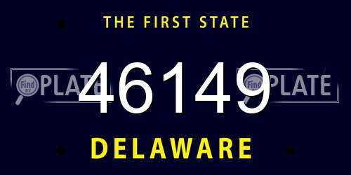 46149 Delaware License Plate