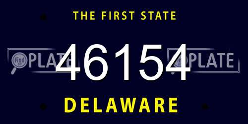 46154 Delaware License Plate