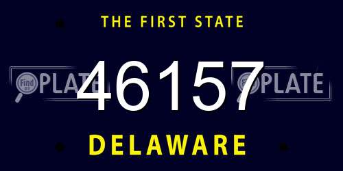 46157 Delaware License Plate