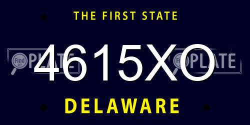 4615XO Delaware License Plate