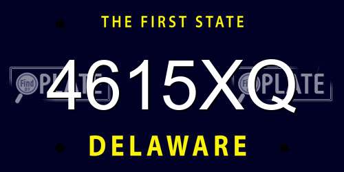 4615XQ Delaware License Plate