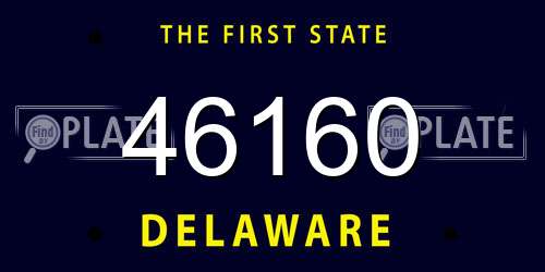 46160 Delaware License Plate