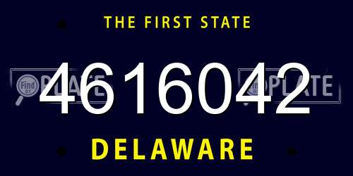 4616042 Delaware License Plate