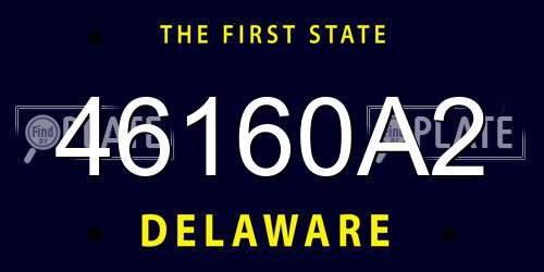 46160A2 Delaware License Plate