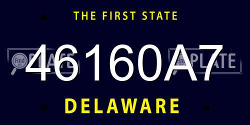 46160A7 Delaware License Plate