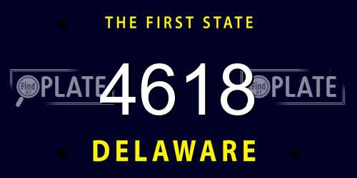 4618 Delaware License Plate