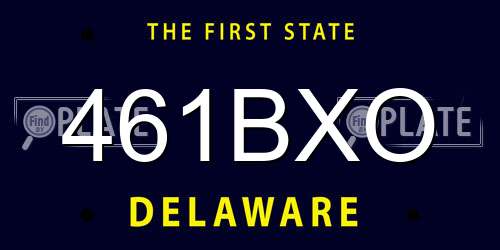 461BXO Delaware License Plate