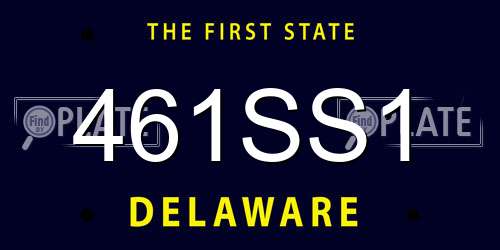 461SS1 Delaware License Plate