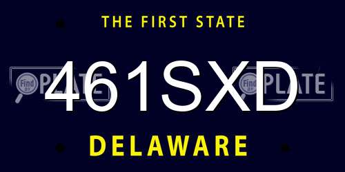 461SXD Delaware License Plate