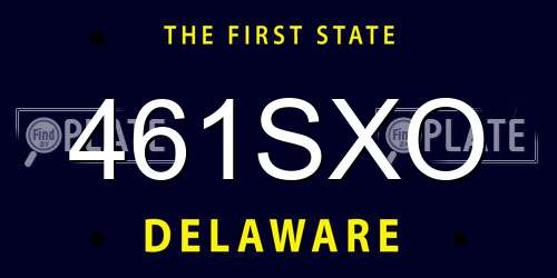 461SXO Delaware License Plate