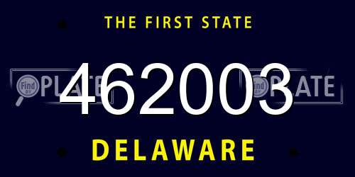 462003 Delaware License Plate