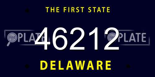 46212 Delaware License Plate