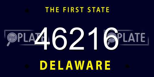 46216 Delaware License Plate
