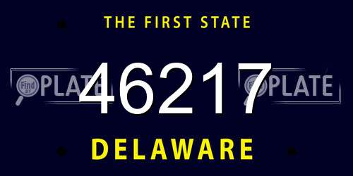 46217 Delaware License Plate