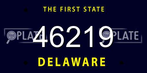46219 Delaware License Plate