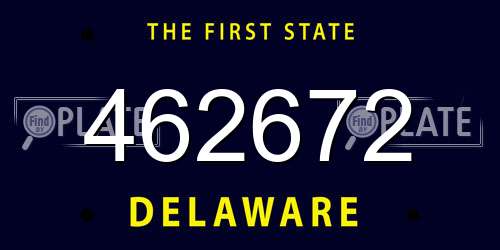 462672 Delaware License Plate