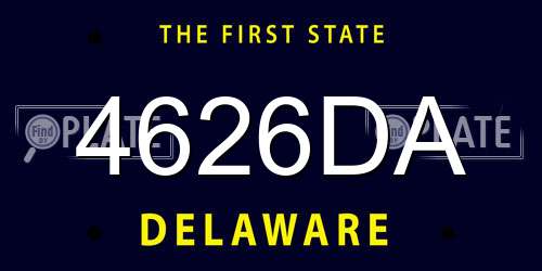 4626DA Delaware License Plate