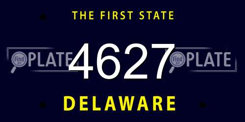 4627 Delaware License Plate