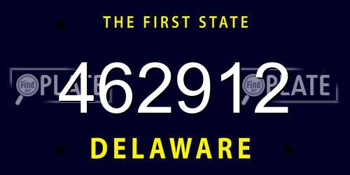 462912 Delaware License Plate