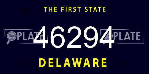 46294 Delaware License Plate