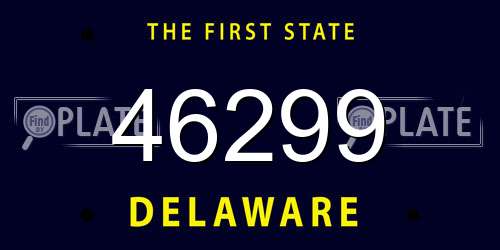 46299 Delaware License Plate