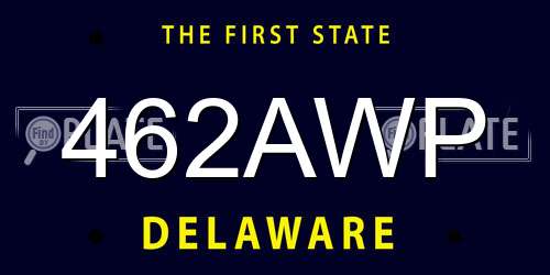 462AWP Delaware License Plate