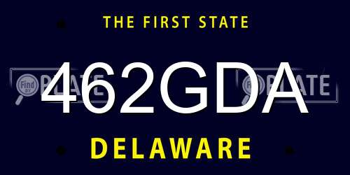 462GDA Delaware License Plate