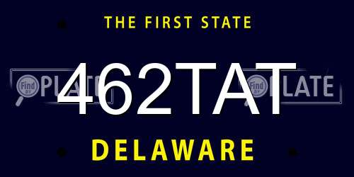 462TAT Delaware License Plate