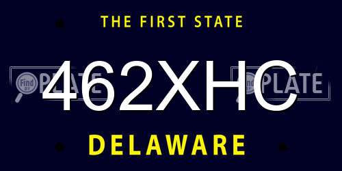 462XHC Delaware License Plate