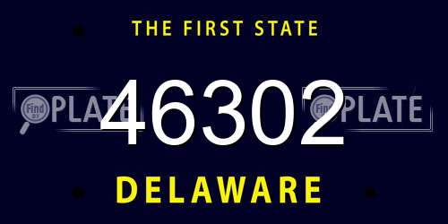 46302 Delaware License Plate