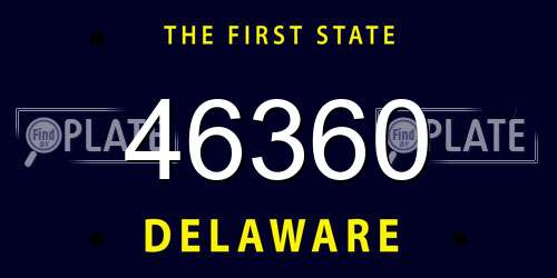 46360 Delaware License Plate