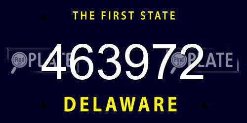 463972 Delaware License Plate