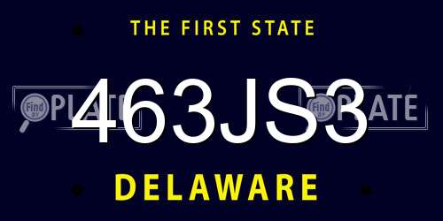 463JS3 Delaware License Plate