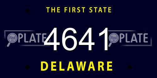 4641 Delaware License Plate