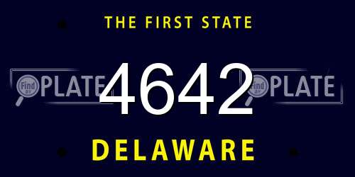 4642 Delaware License Plate