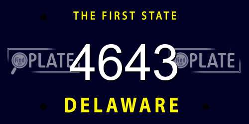 4643 Delaware License Plate