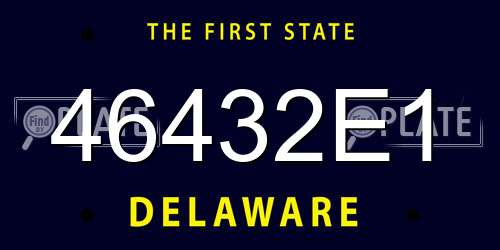 46432E1 Delaware License Plate