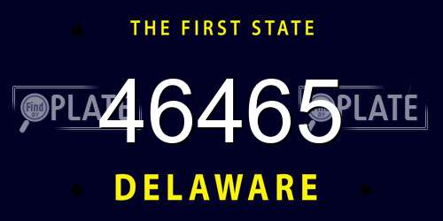 46465 Delaware License Plate