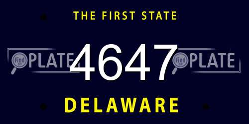 4647 Delaware License Plate