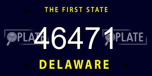 46471 Delaware License Plate