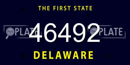 46492 Delaware License Plate