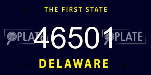 46501 Delaware License Plate