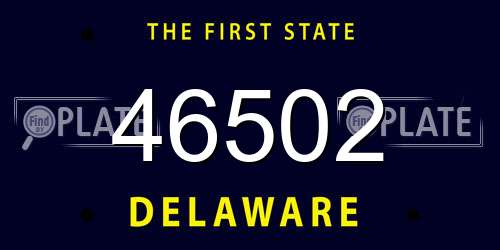 46502 Delaware License Plate