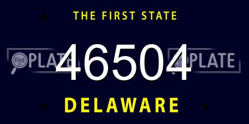 46504 Delaware License Plate