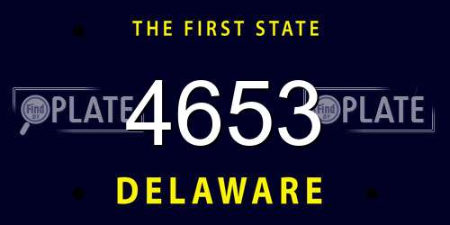4653 Delaware License Plate