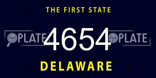 4654 Delaware License Plate