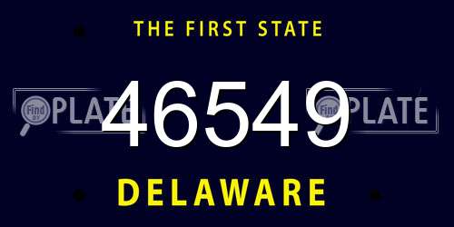 46549 Delaware License Plate