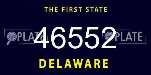 46552 Delaware License Plate